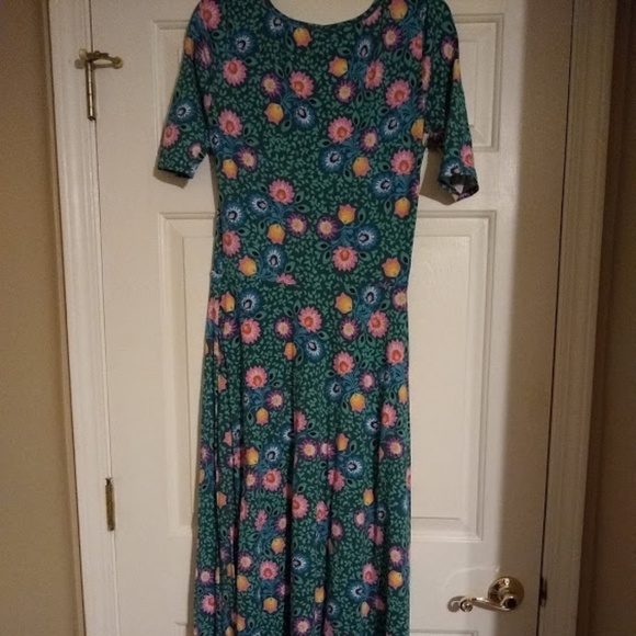 LulaRoe Ana Maxi Green Blue Pink New - Picture 2 of 2